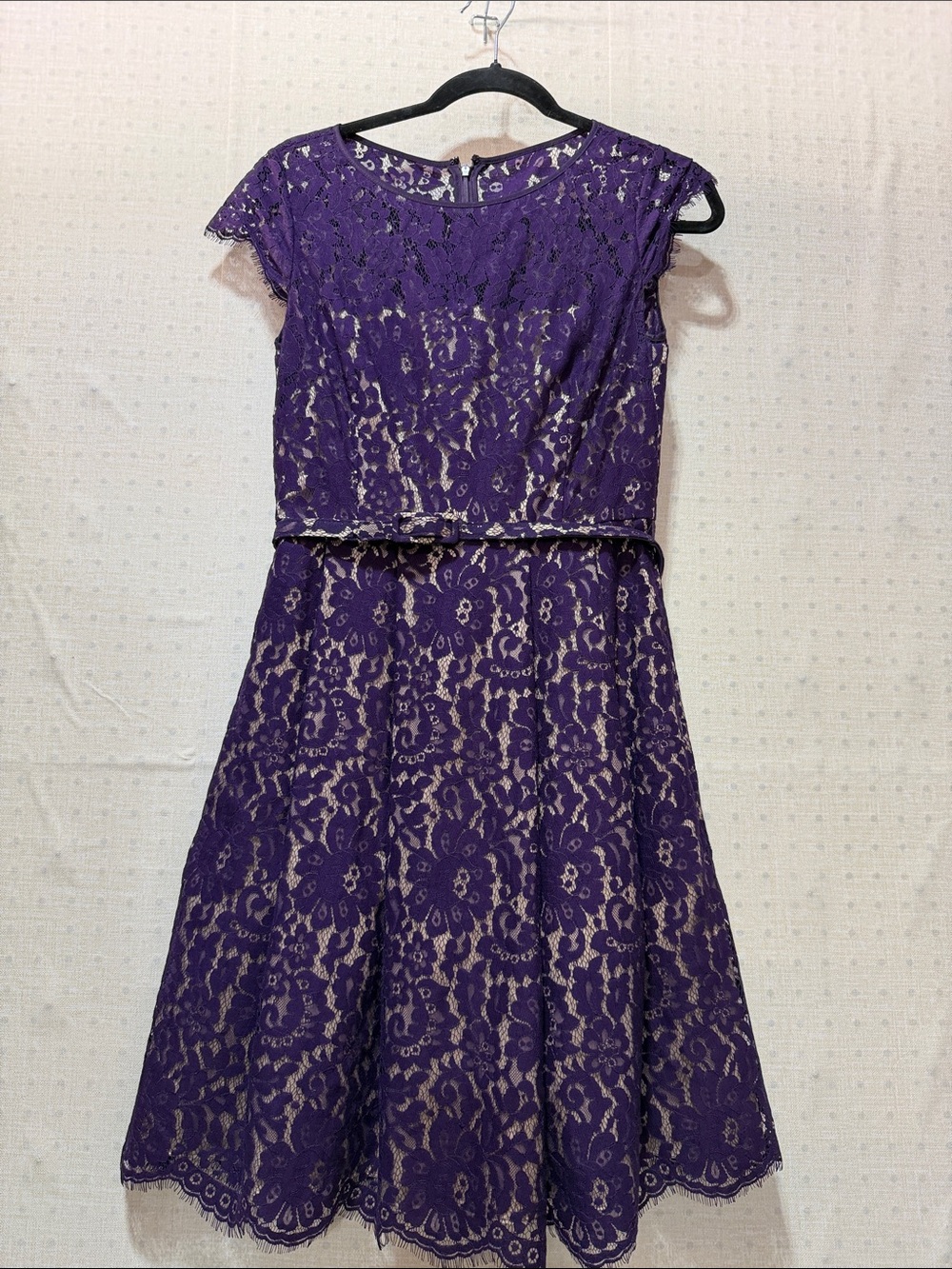 Eliza J Purple Lace Midi Dress